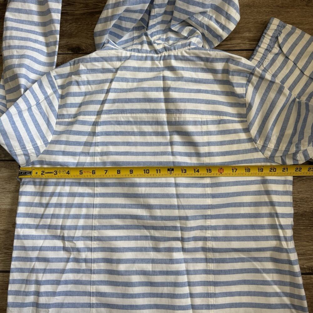 Tommy Hilfiger Light Blue and White Striped Hooded Utility Jacket - Picture 5 of 13